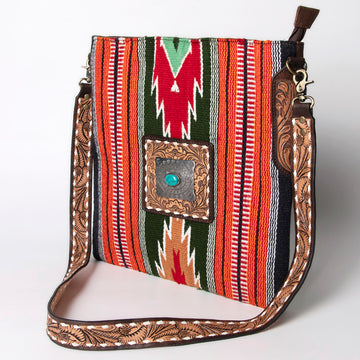 American Darling Large Crossbody Hand Tooled Saddle Blanket Genuine Leather Western Women Bag Handbag Purse | for Cute